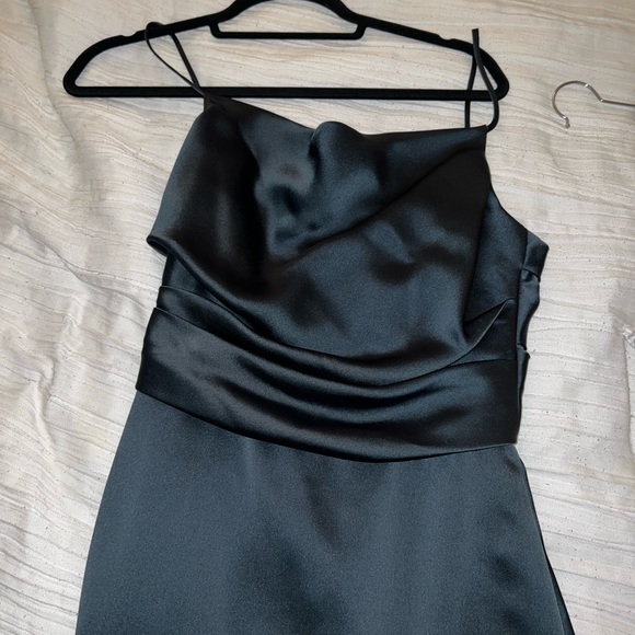 Amsale Dark Green Bridesmaids Dress - Picture 2 of 4